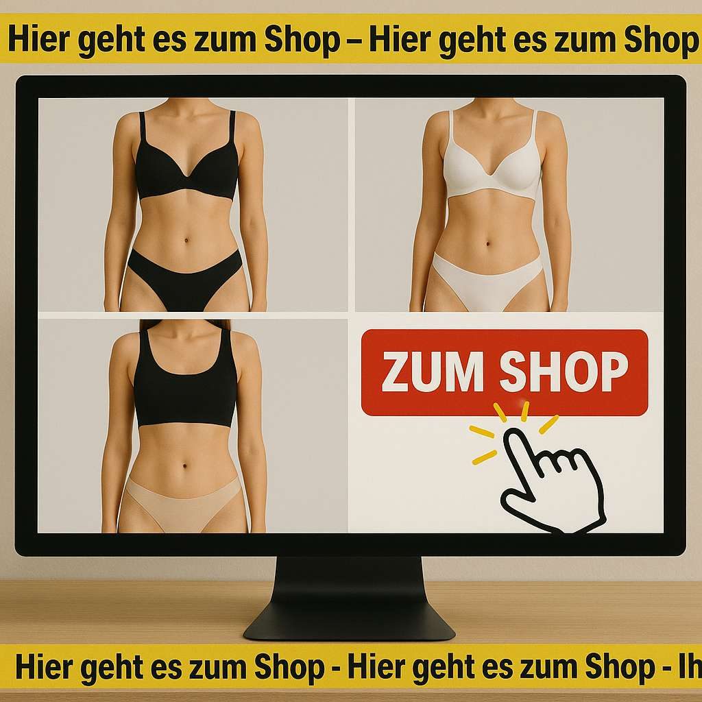 einzigartige Auswahl im Shop werden getragene Slips gezeigt